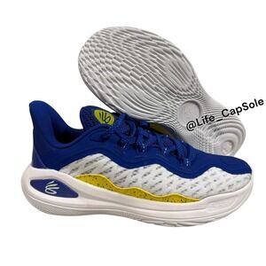 Size 6Y Under Armour Curry 11 Basketball Shoes Blue/Yellow 3026619-100 Dub New